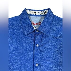 Robert Graham Classic Fit Men’s XL Button Short Sleeve Shirt Blue Cotton Floral
